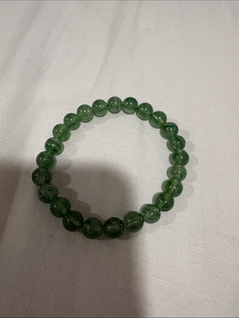 Green Beaded Stretch Bracelet
